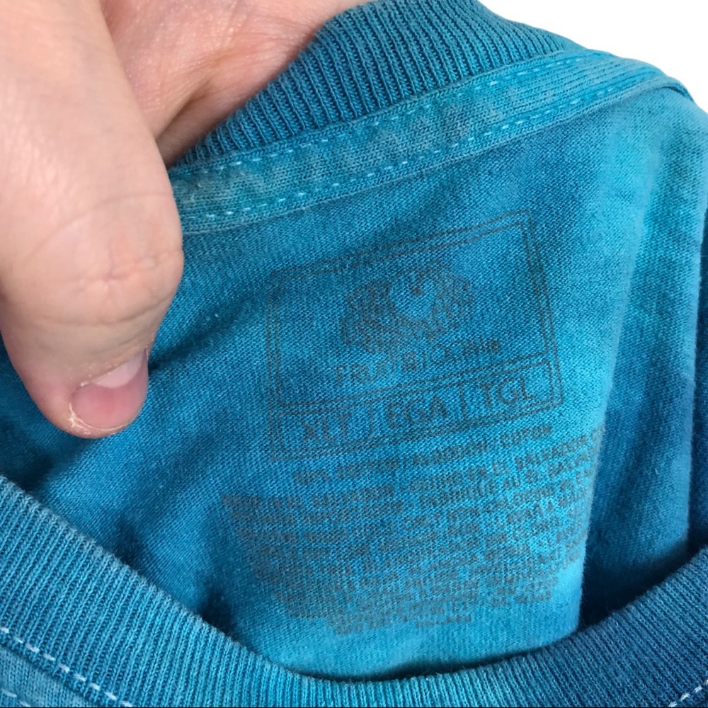 Vintage Upcycle Feeling Blue Tie Dye Short Sleeve Crewneck Unisex Shirt XL Blue - Picture 6 of 7